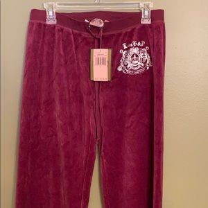 Juicy Couture Velour Track Suit Pants NWT Burgundy